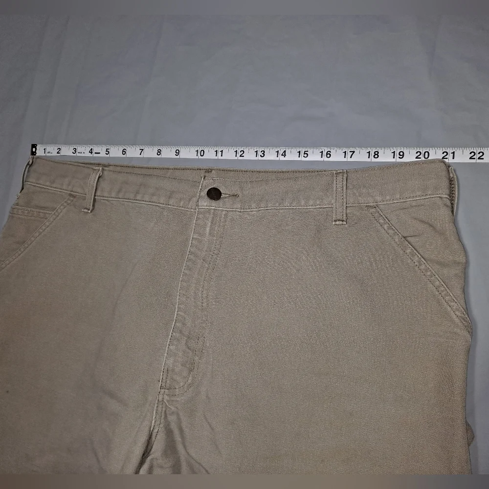 Carhartt Vintage Carpenter Work Pants 42x30 actual 42x29 Tan Slightly Distressed